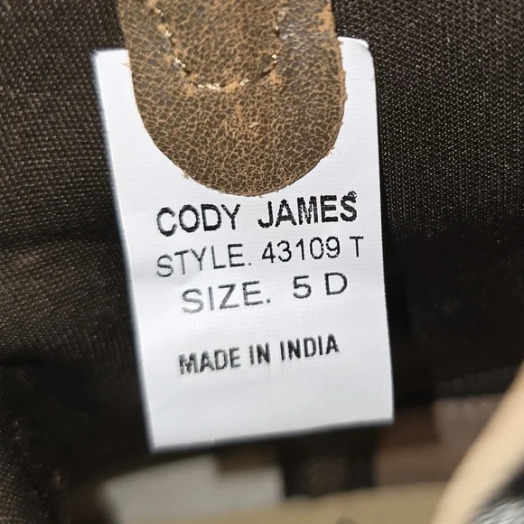 Cody James Toddler Little Luke Western Boot Square Toe Size 5 - Picture 7 of 7